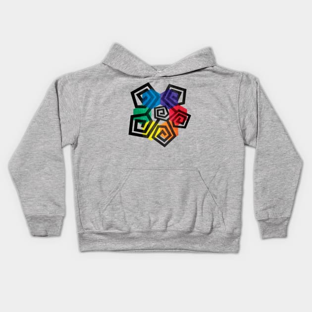 Colorful Abstract Geometry Geometric T-Shirt Kids Hoodie by ddtk